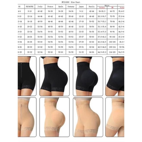 Esteemed Queen High Waist Slimming Butt Lifting Shorts Padded Sizes S-2XL Black - Picture 3 of 3